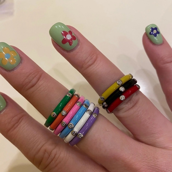 NEW Black Ceramic Stacking Ring | 925 Sterling Silver - Picture 9 of 16